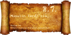Musulin Terézia névjegykártya